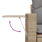 vidaXL Salon de jardin avec coussins 5 Pièces beige résine tressée