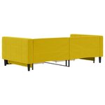 vidaXL Lit de jour avec gigogne et tiroirs jaune 100x200 cm velours