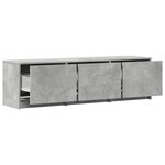 vidaXL Meuble TV avec LED gris béton 140x34x40 cm bois d'ingénierie