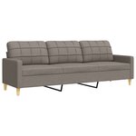 vidaXL Ensemble de canapés 2 Pièces avec coussins décoratifs taupe tissu