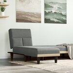 vidaXL Chaise longue gris foncé tissu