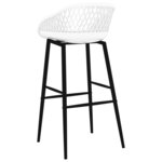 vidaXL Chaises de bar lot de 4 blanc