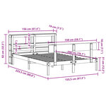 vidaXL Cadre de lit sans matelas blanc 150x200 cm bois de pin massif