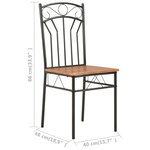 vidaXL Chaises à manger lot de 2 marron MDF