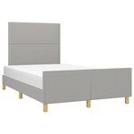 vidaXL Cadre de lit avec tête de lit gris clair 120x190 cm tissu