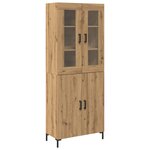 vidaXL Buffet avec cabinet mural en chêne artisanal