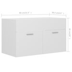 vidaXL Armoire d'évier Blanc 80x38 5x46 cm Aggloméré