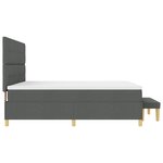 vidaXL Lit à ressort avec matelas et banc Gris foncé 200x200 cm Tissu