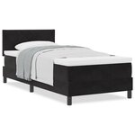 Lit à ressorts avec matelas vidaXL Noir 90x200 cm Velours
