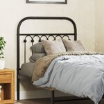 vidaXL Tête de lit métal noir 80 cm