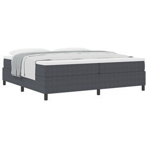 vidaXL Lit à ressorts avec matelas gris foncé 200x200 cm en tissu en velours côtelé