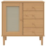 vidaXL Buffet SENJA aspect rotin marron 80x40x80 cm bois massif de pin