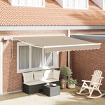 Auvent Manuel Rétractable vidaXL avec LED Beige 350 x 250 cm