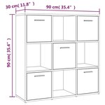 vidaXL Bibliothèque Chêne fumé 90x30x90 cm Bois d'ingénierie