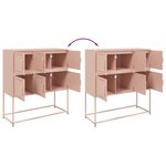 vidaXL Buffet rose 100 5x39x107 cm acier laminé à froid