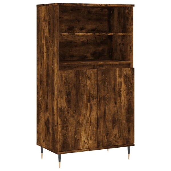 vidaXL Buffet haut Chêne fumé 60x36x110 cm Bois d'ingénierie