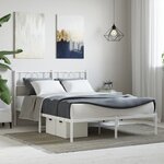vidaXL Cadre de lit métal sans matelas et tête de lit blanc 140x200 cm