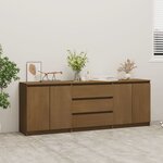vidaXL Armoire d'appoint Marron miel 180x36x65 cm Bois de pin massif