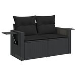 vidaXL Salon de jardin avec coussins 14 Pièces noir résine tressée