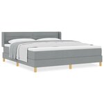 Lit à ressorts vidaXL avec matelas gris clair 180x200 cm en tissu
