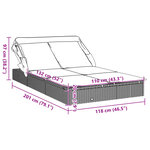 vidaXL Transat 2 places avec toit pliable marron 213x118x97 cm