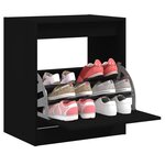 vidaXL Armoire à chaussures noir 60x42x69 cm bois d'ingénierie