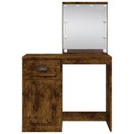 vidaXL Coiffeuse avec lumières LED chêne fumé 90x42x132 5 cm