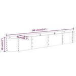 vidaXL Lit surélevé de jardin Acier enduit de poudre 260x40x36 cm gris