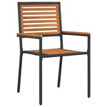 Ensemble de salle à manger jardin vidaXL 5 pièces en poly rotin noir et acacia