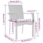 vidaXL Ensemble à manger jardin et coussins 7 Pièces Noir et gris Rotin