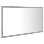 vidaXL Miroir à LED de salle de bain Gris béton 80x8 5x37 cm Acrylique
