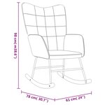 vidaXL Chaise à bascule Gris foncé Velours et PVC