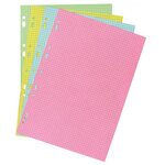 Étui de 100 fiches bristol quadrillé 5x5 perforé 100x150mm Couleurs assorties EXACOMPTA