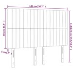 vidaXL Tête de lit à LED Noir 144x5x118/128 cm Tissu