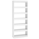 vidaXL Bibliothèque/Séparateur de pièce Blanc brillant 80x30x198 cm
