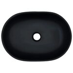 vidaXL Vasque à poser noir et gris ovale 47x33x13 cm céramique
