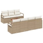 Canapés de Jardin 8 Pièces avec Coussins Beige Rattan Acacia