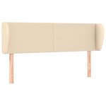 vidaXL Tête de lit avec oreilles Crème 147x23x78/88 cm Tissu
