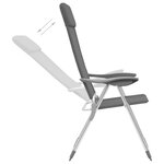 vidaXL Chaises de camping pliables 4 Pièces Gris Aluminium