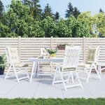 vidaXL Coussins de chaise à dossier haut lot de 4 crème mélangé tissu