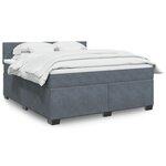 vidaXL Sommier à lattes de lit et matelas Gris foncé 180x200cm Velours