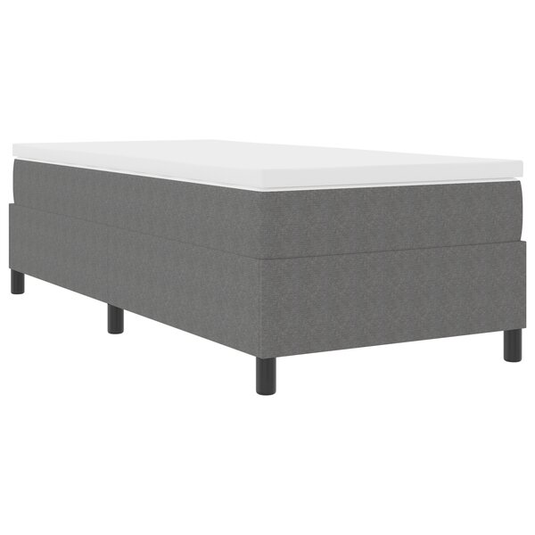 lit à ressort vidaXL gris clair simple en tissu velours côtelé