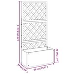 vidaXL Jardinière en treillis Gris 65x33x135 cm WPC
