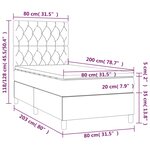 vidaXL Sommier à lattes de lit avec matelas et LED Gris foncé 80x200cm