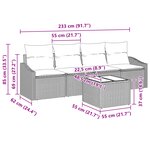 vidaXL Set de Salle à Manger de Jardin de 5 pièces avec Coussins Rattan Poly Noir