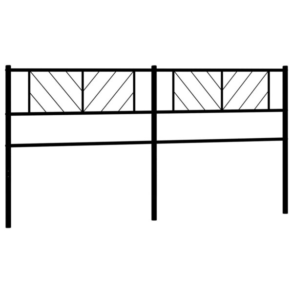 vidaXL Tête de lit métal noir 180 cm