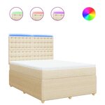vidaXL Sommier à lattes de lit avec matelas Crème 140x200 cm Tissu