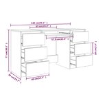 vidaXL Bureau Chêne fumé 140x50x77 cm Bois d'ingénierie