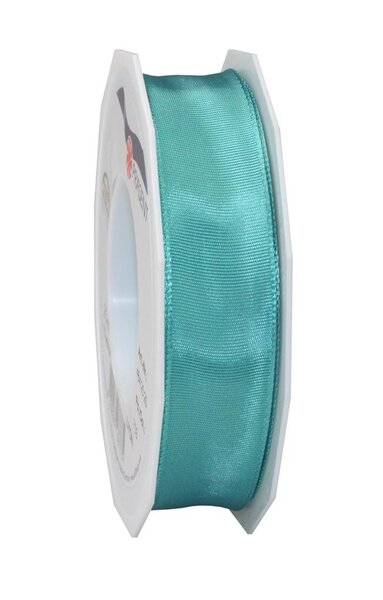 Ruban de soie acetat laitonné lyon 25-m-rouleau 25 mm turquoise