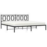 vidaXL Cadre de lit métal sans matelas avec tête de lit noir 193x203cm